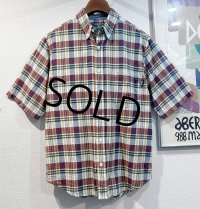 Woolrich【ウールリッチ】【マドラスチェック】【半袖シャツ】【BDシャツ】【サイズM】 