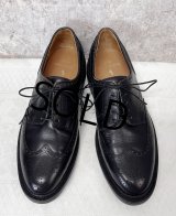 程度良好【ビンテージ】【ラルフローレン】【POLO RALPH LAUREN】【黒】【ウィングチップシューズ】【9D】【27cm程度】 