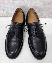 程度良好【ビンテージ】【ラルフローレン】【POLO RALPH LAUREN】【黒】【ウィングチップシューズ】【9D】【27cm程度】 