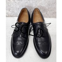程度良好【ビンテージ】【ラルフローレン】【POLO RALPH LAUREN】【黒】【ウィングチップシューズ】【9D】【27cm程度】 