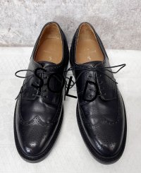程度良好【ビンテージ】【ラルフローレン】【POLO RALPH LAUREN】【黒】【ウィングチップシューズ】【9D】【27cm程度】 