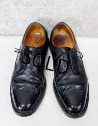 【ビンテージ】【フローシャイム インペリアル】【黒】【ウィングチップシューズ】【8 1/2D】【26.5cm程度】 