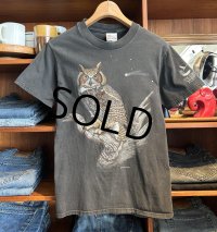 【90's】【ビンテージ】【Hanes】ヘインズ【フクロウ】プリント【黒】【Tシャツ】【サイズS】 