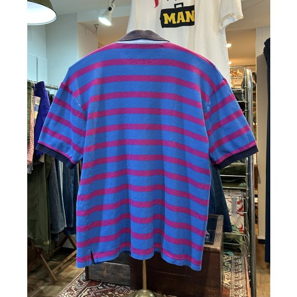 画像3: ~90's【ビンテージ】【L.L.Bean】【L.L.ビーン】カスコベイ【青×紫】【ボーダー】【ポロシャツ】L程度 