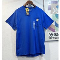 未使用!!【ビンテージ】【カーハート】carhartt【RELAXED FIT】胸ポケット付き 青【Tシャツ】【サイズＭ】 