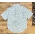 画像3: USA製【ビンテージ】JIM's Oxford shop【水色】【チェック】【コットン】半袖【ボタンダウンシャツ】【サイズXL】 <br> (3)