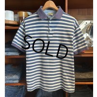 ~90's【ビンテージ】【L.L.Bean】【L.L.ビーン】カスコベイ【青×水色】【ボーダー】【ポロシャツ】L程度 