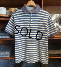 ~90's【ビンテージ】【L.L.Bean】【L.L.ビーン】カスコベイ【青×水色】【ボーダー】【ポロシャツ】L程度 