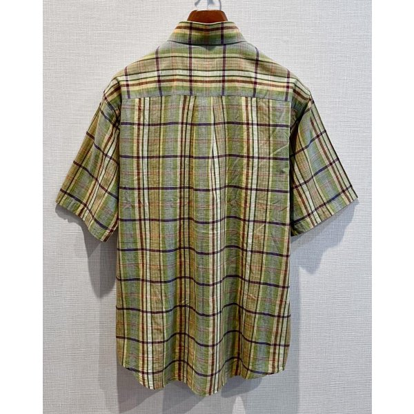 画像5: 90's~【インド製】【SPINNERSTOWN SHUTTLE】【黄色チェック】【半袖シャツ】【BDシャツ】【サイズM】 