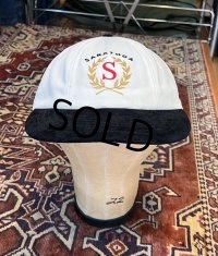 【デッドストック】【90's~】【USA製】【ビンテージ】【SARATOGA】【白×黒】【スエード】帽子【ベースボールキャップ】 