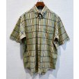 画像2: 90's~【インド製】【SPINNERSTOWN SHUTTLE】【黄色チェック】【半袖シャツ】【BDシャツ】【サイズM】<br> (2)