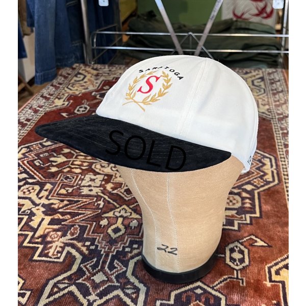 画像3: 【デッドストック】【90's~】【USA製】【ビンテージ】【SARATOGA】【白×黒】【スエード】帽子【ベースボールキャップ】 