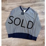 デッドストック【未使用品】【ビンテージ】【Brooks Brothers】【ブルックスブラザーズ】【紺×白ボーダー】【Vネックセーター】サイズＭ 