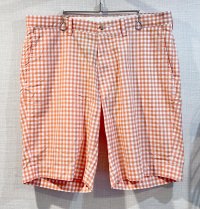 【ラルフローレン】【オレンジ×白】【ギンガムチェック】【ショートパンツ】コットンパンツ 【短パン】【ショーツ】【W34】 