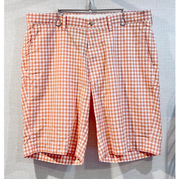 画像1: 【ラルフローレン】【オレンジ×白】【ギンガムチェック】【ショートパンツ】コットンパンツ 【短パン】【ショーツ】【W34】 