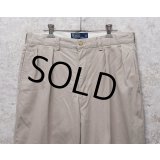 ビンテージ【ラルフローレン】POLO RALPH LAUREN【ベージュ】ANDREW PANTS【アンドリューパンツ】【２タック】【コットンパンツ】【34×30】 