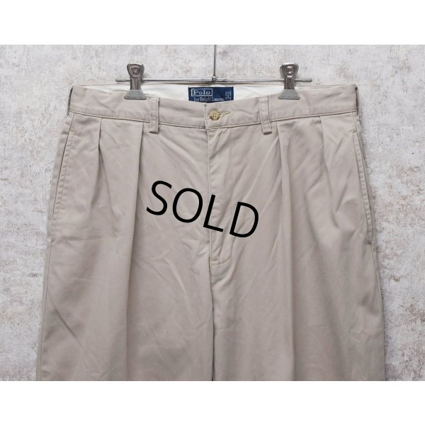 画像1: ビンテージ【ラルフローレン】POLO RALPH LAUREN【ベージュ】ANDREW PANTS【アンドリューパンツ】【２タック】【コットンパンツ】【34×30】 
