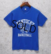 80’s【USA製】ビンテージ【スクリーンスターズ】【KENTUCKY BASKET BALL】【虎】【青】Tシャツ【M程度】 