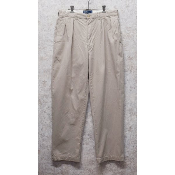 画像3: ビンテージ【ラルフローレン】POLO RALPH LAUREN【ベージュ】ANDREW PANTS【アンドリューパンツ】【２タック】【コットンパンツ】【34×30】 