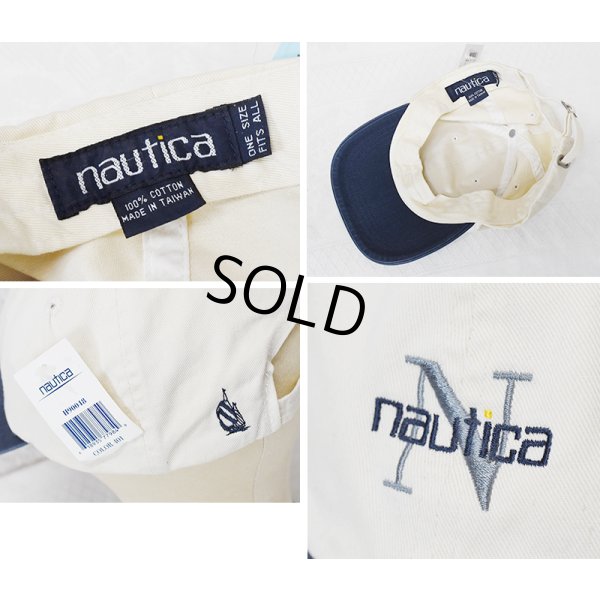 画像2: 【デッドストック】90’ｓ【ビンテージ】【nautica】【ノーティカ】【生成り×ブルーグレー】ロゴ入り【コットンキャップ】 