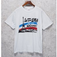 【80's~】【USA製】ビンテージ【La Tour Fiffel PARIS FRANCE】【白】プリント 【Tシャツ】【サイズＬ】  