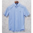 画像1: ビンテージ 【POLO RALPH LAUREN】【ラルフローレン】【RL UNTUCKED FIT】【青×白】ストライプ【シアサッカー】半袖シャツ 【サイズS】 <br> (1)