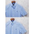 画像3: ビンテージ 【POLO RALPH LAUREN】【ラルフローレン】【RL UNTUCKED FIT】【青×白】ストライプ【シアサッカー】半袖シャツ 【サイズS】 <br> (3)