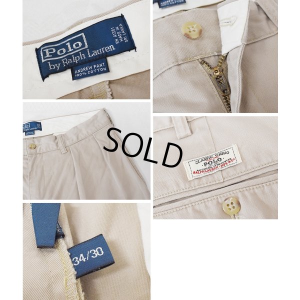 画像2: ビンテージ【ラルフローレン】POLO RALPH LAUREN【ベージュ】ANDREW PANTS【アンドリューパンツ】【２タック】【コットンパンツ】【34×30】 