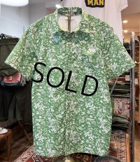 【コロンビア】【Columbia】ビンテージ【PFG】魚ｘギター 緑【半袖フィッシングシャツ】【サイズＳ】 
