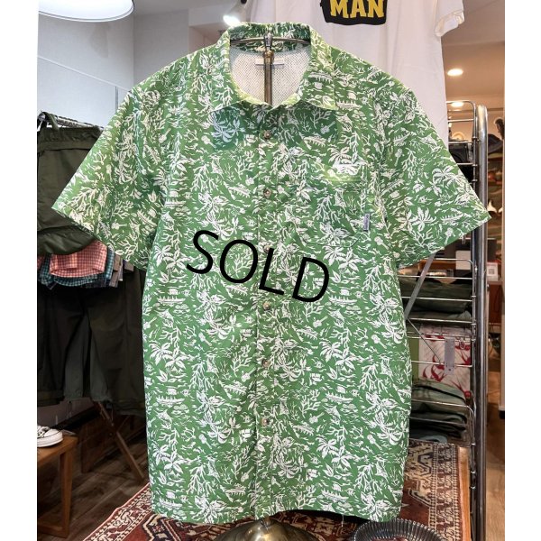 画像1: 【コロンビア】【Columbia】ビンテージ【PFG】魚ｘギター 緑【半袖フィッシングシャツ】【サイズＳ】 