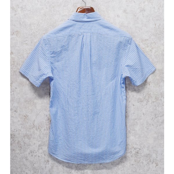 画像4: ビンテージ 【POLO RALPH LAUREN】【ラルフローレン】【RL UNTUCKED FIT】【青×白】ストライプ【シアサッカー】半袖シャツ 【サイズS】  