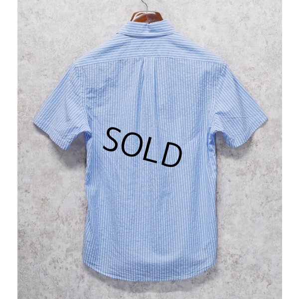 画像4: ビンテージ 【POLO RALPH LAUREN】【ラルフローレン】【RL UNTUCKED FIT】【青×白】ストライプ【シアサッカー】半袖シャツ 【サイズS】  