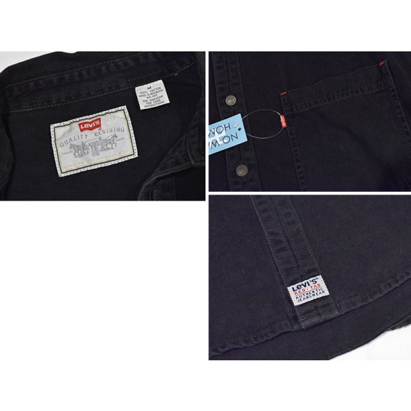 画像2: 90's〜【ビンテージ】【Levi's】【リーバイス】【黒】ブラックデニム【デニムシャツ】【コットンシャツ】【サイズＭ】 