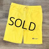 【デッドストック】90's【USA製】【ビンテージ】【Champion】チャンピオン【黄色】【トレーニングパンツ】ショーツ【ショートパンツ】短パン【サイズＬ】 