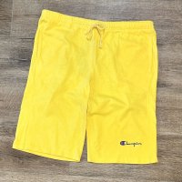 【デッドストック】90's【USA製】【ビンテージ】【Champion】チャンピオン【黄色】【トレーニングパンツ】ショーツ【ショートパンツ】短パン【サイズＬ】 