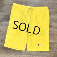 【デッドストック】90's【USA製】【ビンテージ】【Champion】チャンピオン【黄色】【トレーニングパンツ】ショーツ【ショートパンツ】短パン【サイズＬ】 