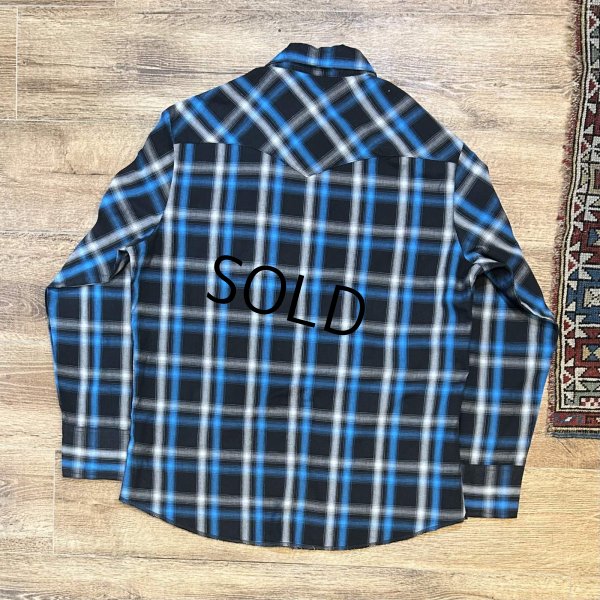 画像3: 【Wrangler】ラングラー【ビンテージ】【黒×青】オンブレチェック シャドーチェック【ウエスタンシャツ】【サイズL】  