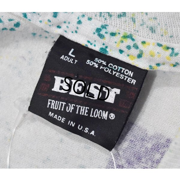 画像2: 90's USA製 ビンテージ【FRUIT OF THE LOOM 】フルーツオブザルーム【MARDI GRAS】【白】総柄【 Tシャツ】【サイズL】 