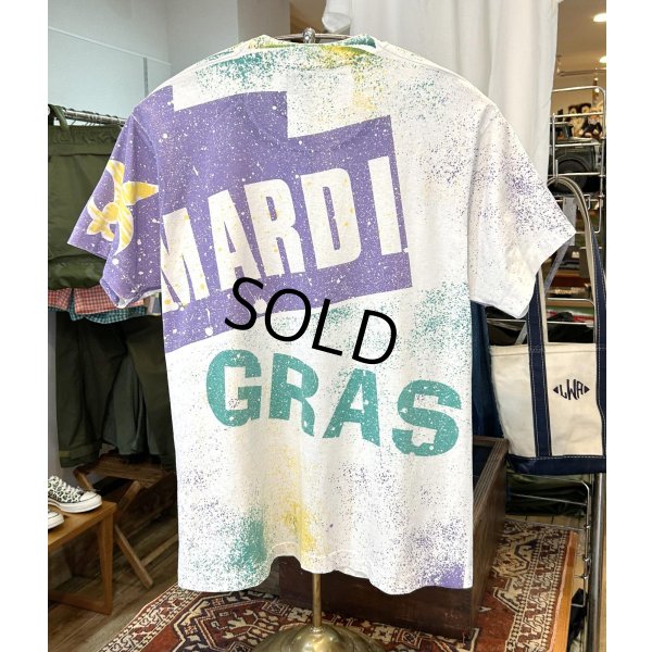 画像3: 90's USA製 ビンテージ【FRUIT OF THE LOOM 】フルーツオブザルーム【MARDI GRAS】【白】総柄【 Tシャツ】【サイズL】 