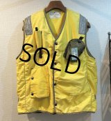 【デッドストック】80's ビンテージ【U.S.NAVY】【ライフプリザーバーベスト】【黄色】【デッキベスト】【サイズＭ】 