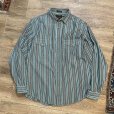 画像1: ~90’ｓ【ビンテージ】【エディーバウアー】【Rufton Twill】【緑×エンジ×紺×白】ストライプ【長袖シャツ】【コットンシャツ】【サイズＬ】<br> (1)