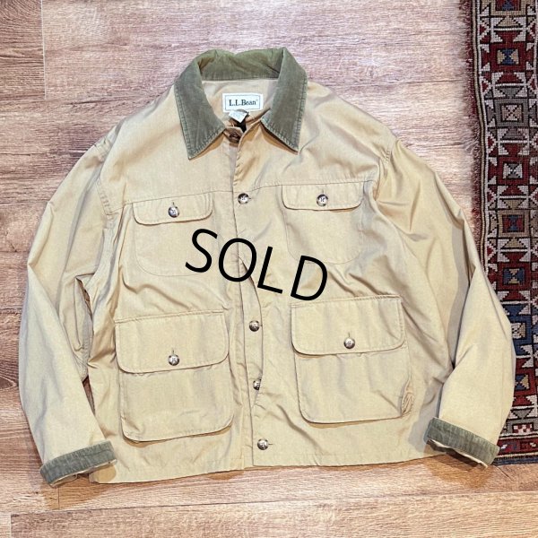 画像4: 80's~【L.L.Bean 】【L.L.ビーン】ビンテージ【ベージュ×襟緑コーデュロイ】【フォレストキーパージャケット】【サイズXL】 