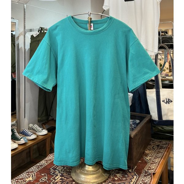 画像1: 90’s【USA製】【Russell】【ラッセル】【エメラルドグリーン】無地【Tシャツ】【サイズXL】 