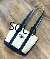 90's~【ビンテージ】【L.L.bean】【エルエルビーン】【白×紺】長めハンドル【天マチファスナー付き】【キャンバス】【トートバッグ】【キャンバストート】 
