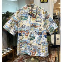 【REYN SPOONER】【レインスプーナー】【MLB】野球 Milwaukee BREWERS ミルウォーキー・ブルワーズ メジャーリーグ【アロハシャツ】半袖シャツ【サイズL】  