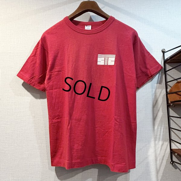 画像1: 【80's】【USA製】【ビンテージ】【チャンピオン】【Champion】STC【赤】【Tシャツ】【サイズL】 