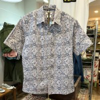 USA製【Cooke Street】クックストリート 魚柄【グレー】アロハシャツ【半袖シャツ】【サイズS】 
