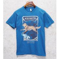 【USA製】ビンテージ【american apparel】【青】【Me without You】【キツネ】Tシャツ【サイズM】 