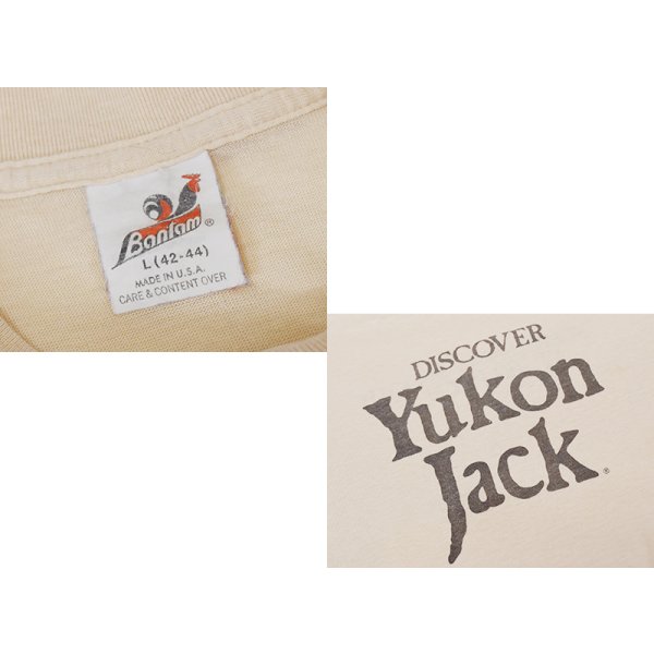 画像2: 【80's~】【USA製】【ビンテージ】【Bantam】バンタム【ベージュ】【DISCOVER YUKON JACK】【Tシャツ】【サイズL】 