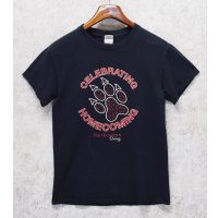 ビンテージ【GILDAN】【ギルダン】【CELEBRATING HOMECOMING】【黒】【肉球プリント】【Tシャツ】【サイズS】 